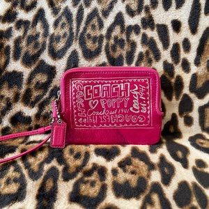Pink Coach/Poppy Wristlet